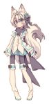  animal_ears blue_eyes boots coat highres kouriiko original scarf self_upload short_hair skirt smile tail white_hair 
