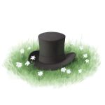  aposine flower grass hat john_bain no_humans real_life top_hat white_background 