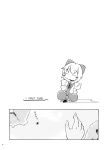  1girl bow cirno comic fairy greyscale hair_bow highres ice ice_wings monochrome non_(nuebako) page_number short_hair short_sleeves skirt touhou translated vest wings 