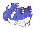  :3 blue_hair littlehizi ribbon sukusuku_hakutaku tail touhou white_background yorigami_shion 
