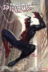  1boy copyright_name full_body highres in-hyuk_lee logo male_focus marvel muscle official_art signature solo spider-man spider-man_(series) superhero symbiote watermark web_address webbing 