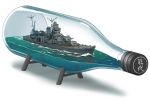  aircraft airplane anchor bottle cannon cruiser imperial_japanese_navy military military_vehicle no_humans noshiro_(cruiser) original ship ship_in_a_bottle shiro_yukimichi smokestack turret warship watercraft world_war_ii 