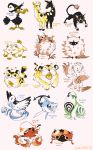  chocodiley gen_2_pokemon girafarig highres murkrow octillery pokemon politoed sneasel wolfman 