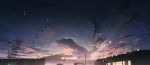  banishment blue_sky clouds cloudy_sky commentary_request highres night no_humans original outdoors power_lines scenery sky telephone_pole transmission_tower 