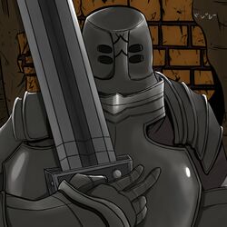  armor brick_wall dark_souls holding holding_sword holding_weapon iron_tarkus knight mizoreeart over_shoulder self_upload souls_(from_software) standing sword weapon weapon_over_shoulder 