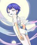  1other amimi androgynous bangs blue_eyes blue_hair blunt_bangs full_moon golden_arms heterochromia houseki_no_kuni looking_at_viewer looking_back moon multiple_moons open_mouth phosphophyllite phosphophyllite_(ll) see-through short_hair sky solo spoilers white_eyes 