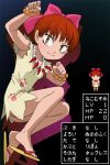  gegege_no_kitarou haruyama nekomusume no_panties parody pixel_art red_hair redhead translated yellow_eyes 