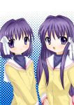  fujibayashi_kyou fujibayashi_ryou fujieda_hiro purple_eyes purple_hair school_uniform violet_eyes 