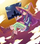  book boots cosplay croma croma_(cosplay) doseki_udon faris_scherwiz final_fantasy final_fantasy_fables final_fantasy_v green_eyes hat long_hair purple_hair short_pants short_shorts shorts solo thighhighs witch_hat 