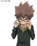  brown_hair glasses hoodie katekyo_hitman_reborn sawada_tsunayoshi 