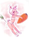  bandeau blush bunny_ears bunny_tail carrot flat_chest minigirl oohara_kyuutarou rabbit_ears socks syringe tail tubetop 