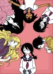  bandage bandages black_hair blanket blonde_hair circle_formation dark_skin everyone eyepatch fujiyoshi_harumi japanese_clothes kimono kimura_kaere kobushi_abiru komori_kiri necktie sayonara_zetsubou_sensei sekiutsu_maria_taro sekiutsu_maria_tarou short_hair sleeping tsunetsuki_matoi uniform 