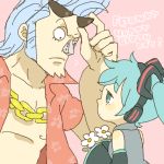  flower franky hatsune_miku headphones one_piece vocaloid yukke 