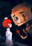  copyright_request flower highres patipat_asavasena pointy_ears red_hair redhead robot short_hair 