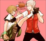  bike_shorts boned_meat boxing crossover food karate kick kicking meat persona persona_3 persona_4 punch punching sanada_akihiko satonaka_chie sudachips 