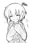  blush grin happy monochrome nagato_yuki short_hair sketch smile surikogi suzumiya_haruhi_no_yuuutsu 