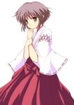  bee_(pixiv163617) japanese_clothes miko nagato_yuki short_hair suzumiya_haruhi_no_yuuutsu 