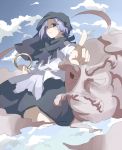   blue_eyes blue_hair clouds kumoi_ichirin touhou unzan  