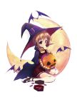  hat jack-o'-lantern jack-o-lantern lollipop moon original ozaki_hiroki pumpkin swirl_lollipop witch_hat 