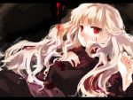  blood blood_on_face blood_stain face letterboxed long_hair lying okome red_eyes shunsei_(muratou) silver_hair very_long_hair 