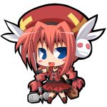  beret blue_eyes braid chibi dress graf_eisen hat long_hair lowres mahou_shoujo_lyrical_nanoha mahou_shoujo_lyrical_nanoha_a&#039;s mahou_shoujo_lyrical_nanoha_a's pac-man_eyes pacman_eyes red_hair redhead smile suntail super_deformed twin_braids vita 