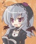  crazy_developers fang hairband microphone musical_note purple_eyes rozen_maiden silver_hair singing suigintou violet_eyes wings 