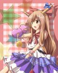  brown_hair chain chains gourd horns ibuki_suika jpeg_artifacts long_hair rabison ribbon touhou 