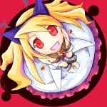  cosplay disgaea disgaea_2 disgaea_3 dress fang female flonne from_above horns long_hair lowres makai_kingdom nippon_ichi phantom_kingdom pram pram_(cosplay) red_eyes smile solo 