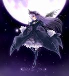  boots dress frills hairband long_hair moon nyoshino purple_eyes ribbon ribbons rozen_maiden silver_hair suigintou thigh-highs thigh_boots thighhighs violet_eyes water wings 
