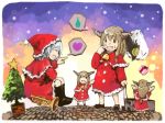  capelet christmas gift heart ibuki_suika instrument merlin_prismriver santa santa_costume shoutarou_(pixiv) sweatdrop touhou 