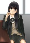  1girl amagami ayatsuji_tsukasa classroom face kishida-shiki school school_uniform solo 