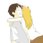  1girl couple gen happy hug ikari_shinji lowres neon_genesis_evangelion oekaki red_hair redhead smile souryuu_asuka_langley 