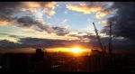  absurdres clouds cloudy_sky crane fantasy ferris_wheel garage highres no_humans oright original outdoors scenery sky sunset 