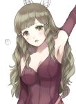  1girl armor armpits brown_eyes brown_hair curly_hair fire_emblem fire_emblem:_kakusei gloves hair_ornament jurge long_hair open_mouth smile solo sumia 