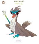  beta_pokemon bird brown_eyes commentary creature duck english_commentary green_onion holding_scepter louminosus madame_(pokemon_gsc_beta) pokemon pokemon_(creature) pokemon_gsc_beta simple_background solo standing white_background 