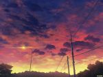  artist_name blue_sky clouds cloudy_sky commentary english_commentary gradient_sky highres lamppost making_of mclelun original power_lines red_sky scenery sky telephone_pole twilight 