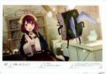  1girl absurdres atelier_(series) atelier_sophie blush book brown_eyes brown_hair game_cg hand_on_hip hands_together hat highres huge_filesize jewelry necklace noco_(adamas) official_art open_mouth plachta short_hair smile solo sophie_neuenmuller wings 