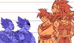  6+boys annoyed arm_up armor bardock beard black_eyes blue brothers clenched_hand cowboy_shot crossed_arms dougi dragon_ball dragonball_z facial_hair father_and_son gloves hand_on_hip happy height_difference king_vegeta long_hair looking_at_another looking_away male_focus monochrome multiple_boys orange_(color) raditz scouter serious shaded_face siblings simple_background smile son_gokuu spiky_hair spr sweatdrop tail tarble teeth upper_body vegeta very_long_hair white white_background wristband 