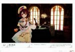  1girl absurdres atelier_(series) atelier_sophie blush book brown_eyes brown_hair cauldron game_cg highres huge_filesize jewelry looking_at_viewer necklace noco_(adamas) official_art short_hair smile solo sophie_neuenmuller 