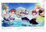  6+girls absurdres atelier_(series) atelier_lydie_&amp;_suelle bare_shoulders belt blonde_hair blue_eyes blush book breasts brown_hair drink firis_mistlud game_cg gloves green_eyes hair_ornament hairband highres long_hair lucia_borthayre lydie_marlen mireille_ferrie_adalett multiple_girls noco_(adamas) official_art one_eye_closed open_mouth pink_eyes pink_hair red_eyes redhead scan siblings side_ponytail sisters small_breasts smile sophie_neuenmuller splashing suelle_marlen twintails umbrella water yuugen 