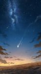  aki_(aki_k6) clouds highres milky_way night night_sky no_humans original outdoors scenery shooting_star sky star_(sky) starry_sky sunrise 