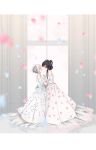  2girls 80mph blush couple dress highres interlocked_fingers itomi_sayaka multiple_girls toji_no_miko wedding wedding_dress wife_and_wife yanase_mai yuri 