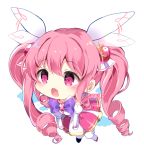  1girl aisha_(elsword) chibi elsword flapping hair_between_eyes long_hair magical_girl metamorphy_(elsword) open_mouth pinb solo twintails white_background 