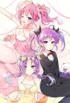  aisha_(elsword) blush dimension_witch_(elsword) dress elemental_master_(elsword) elsword formal looking_at_viewer magical_girl multiple_girls open_mouth pinb ponytail smile suit twintails void_princess_(elsword) 