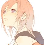  1girl bangs closed_mouth frown hair_between_eyes kairi_(kingdom_hearts) kingdom_hearts kingdom_hearts_ii looking_up medium_hair ramochi_(auti) redhead simple_background solo upper_body violet_eyes white_background 