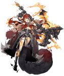  1girl armor armored_dress belt black_skin blonde_hair crazy_eyes dark_persona fire full_body gauntlets half-nightmare half_mask hood huge_weapon ji_no little_red_riding_hood_(sinoalice) long_hair looking_at_viewer mace mask missing_tooth multicolored multicolored_skin official_art pale_skin sinoalice solo tail tattoo torn_clothes transparent_background weapon wolf_tail yellow_eyes 
