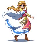  akairiot blonde_hair blue_eyes boots dress high_heels open_toe_boots open_toe_shoes pointy_ears princess_zelda smile the_legend_of_zelda wind wrist_cuffs 