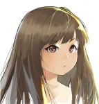  1girl :/ brown_eyes brown_hair face long_hair looking_at_viewer original roje sketch solo white_background 