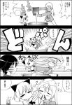  chibi comic eila_ilmatar_juutilainen elma_leivonen miyafuji_yoshika monochrome nosebleed pantyhose sanya_v_litvyak slap slapping strike_witches super_deformed translated translation_request wasu white_legwear 