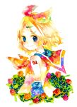  flower highres kagamine_rin lego_(artist) legomaru traditional_media vocaloid watercolor watercolor_(medium) 